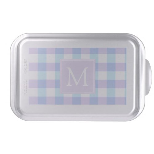 Pastel Purple Gingham Monogram Cake Pan