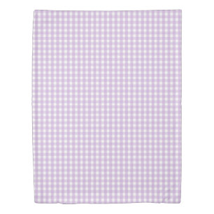 Pastel Purple Gingham Pattern Duvet Cover