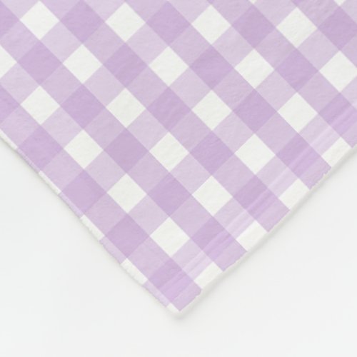 Pastel Purple Gingham Pattern Fleece Blanket