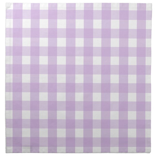 Pastel Purple Gingham Pattern Napkin (Front)