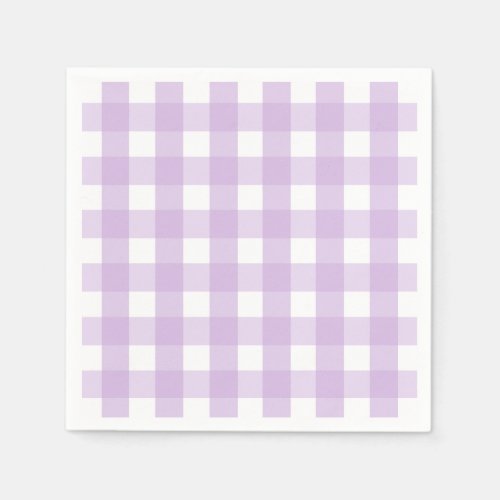Pastel Purple Gingham Pattern Napkins