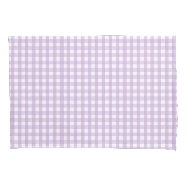 Pastel Purple Gingham Pattern Pillow Case (Front)