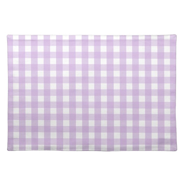 Pastel Purple Gingham Pattern Placemat (Front)