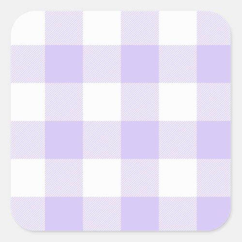 Pastel Purple Gingham Pattern Square Sticker