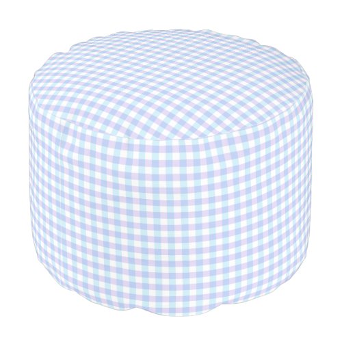 Pastel Purple Gingham Pouf