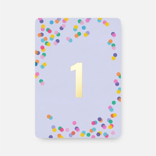 Pastel Purple Girls First Birthday Confetti Gold Foil Invitation