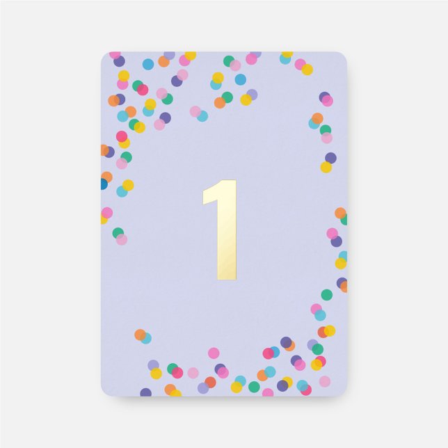 Pastel Purple Girl's First Birthday Confetti Gold Foil Invitation (Creator Uploaded)