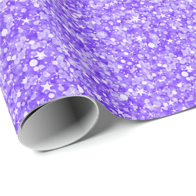 Pastel Purple Glitter And Sparkles Wrapping Paper (Roll Corner)