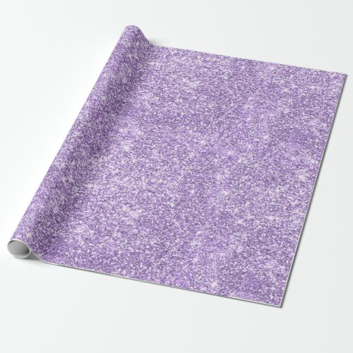 Pastel Purple Glitter Pattern Print Stylish Luxury Wrapping Paper