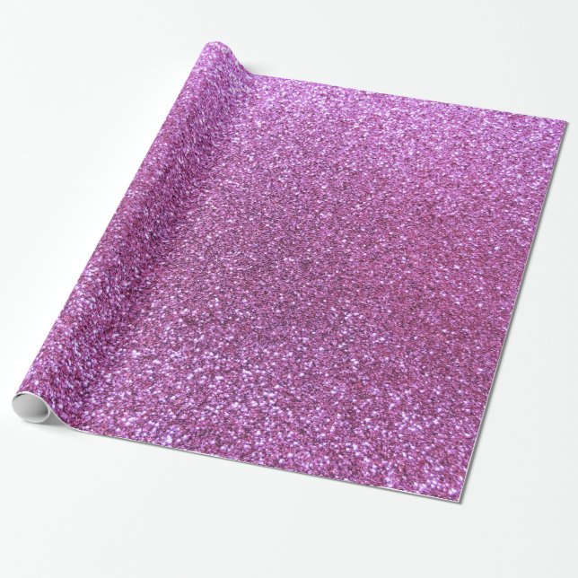 Pastel purple glitter wrapping paper (Unrolled)