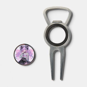 Pastel Purple Gothic Lolita Anime Girl Divot Tool