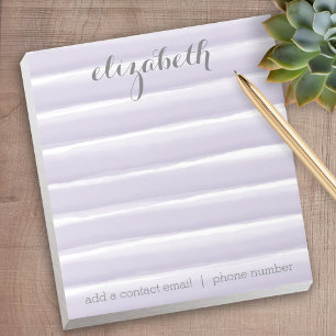 Pastel Purple & Gray Stripes Women's Office Suite Notepad