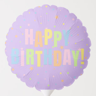 Pastel Purple Happy Birthday Confetti Balloon