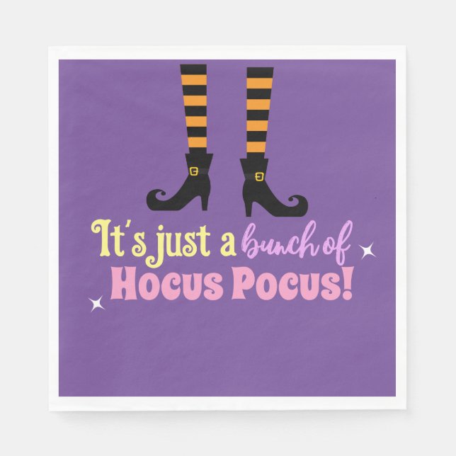 Pastel Purple Hocus Pocus Halloween Witch Leg Napkins (Front)