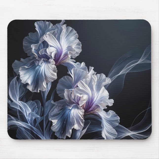 Pastel Purple Iris Blossom Mouse Pad (Front)