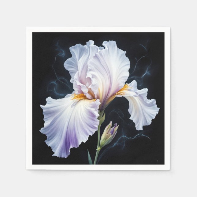 Pastel Purple Iris Blossom Napkins (Front)