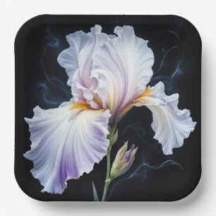 Pastel Purple Iris Blossom Paper Plates