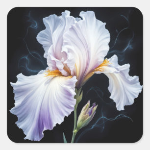Pastel Purple Iris Blossom Square Sticker