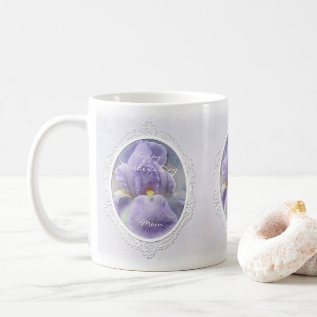 Pastel Purple Iris Mother's Day Mug (With Donut)