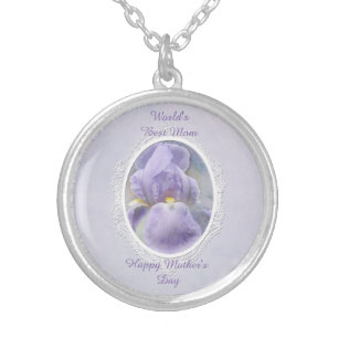 Pastel Purple Iris Mother's Day Necklace