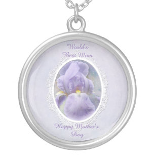 Pastel Purple Iris Mother's Day Necklace