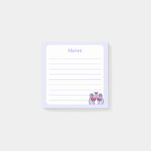 Pastel Purple Kawaii Chibi Frog Holding Hearts  Post-it Notes