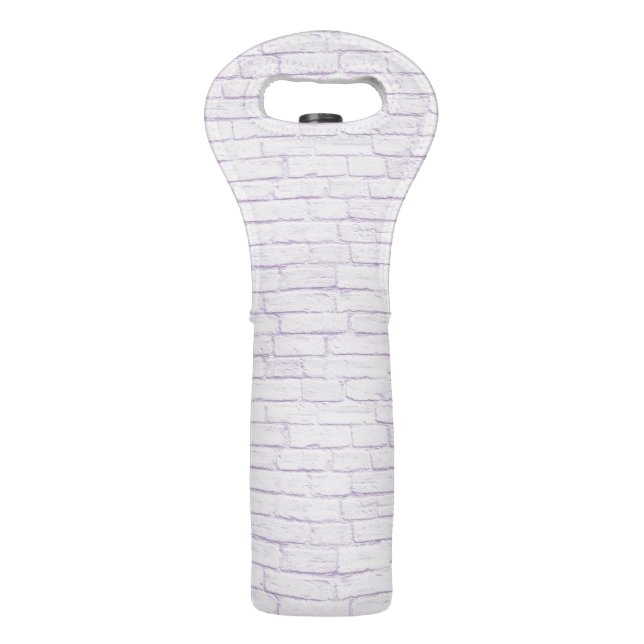 PASTEL PURPLE LAVENDER BRICK WALL LOOK PATTERN WINE BAG (Front)