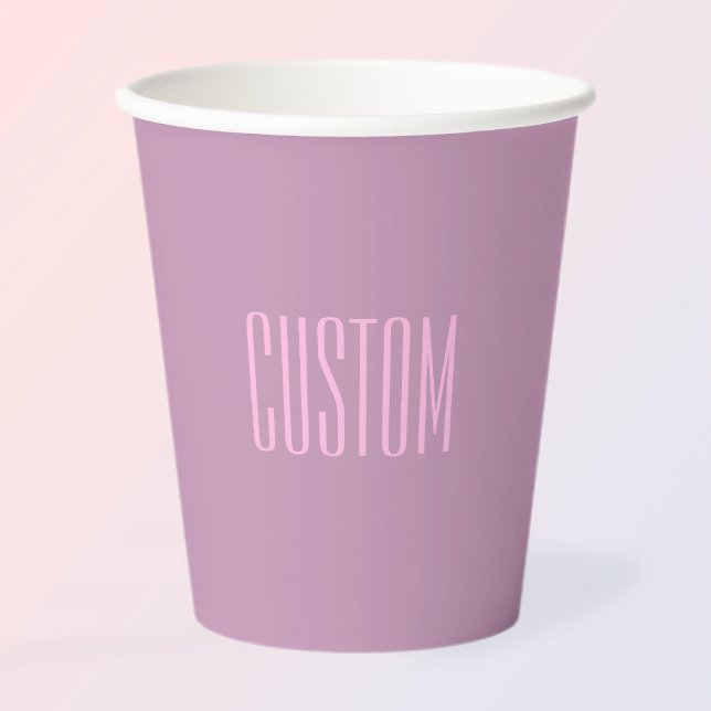 Pastel Purple & Light Pink | Modern Editable Text Paper Cups (Creator Uploaded)