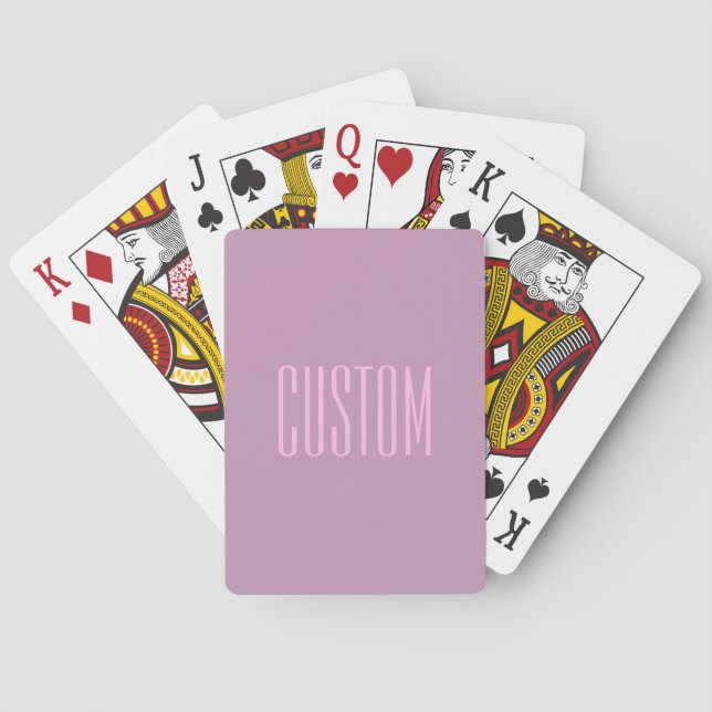 Pastel Purple & Light Pink | Modern Editable Text Poker Cards (Back)