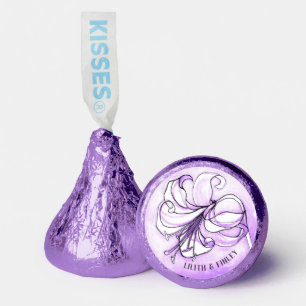 Pastel Purple Lily Elegant Boho Custom Wedding Hershey®'s Kisses®