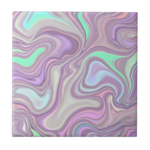 Pastel Purple Marble Swirl Pattern Ceramic Tile