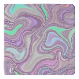 Pastel Purple Marble Swirl Pattern Trivet