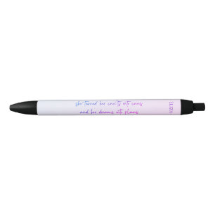 Pastel purple motivational quote name pen