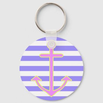 Pastel Purple Nautical Anchor Keychain by OrganicSaturation at Zazzle