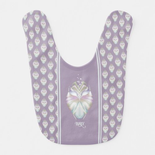 Pastel Purple Oracle Owl Baby Bib