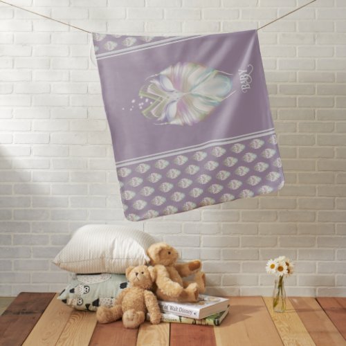 Pastel Purple Oracle Owl Baby Blanket