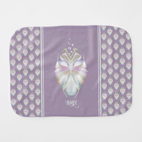Pastel Purple Oracle Owl Baby Burp Cloth