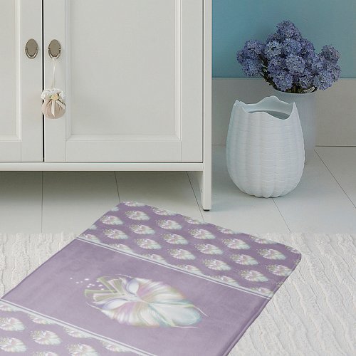 Pastel Purple Oracle Owl Bath Mat