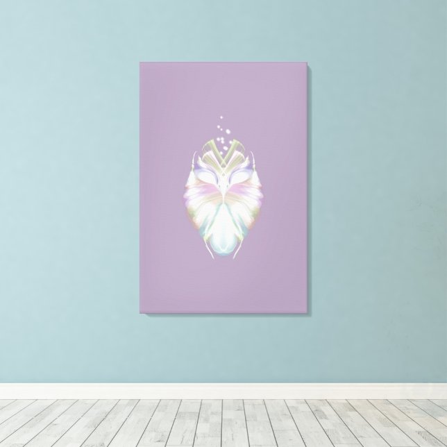 Pastel Purple Oracle Owl Canvas Print (Insitu(Wood Floor))