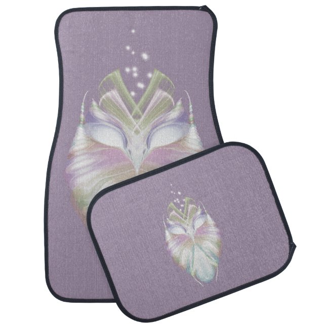 Pastel Purple Oracle Owl Car Floor Mat (Set)