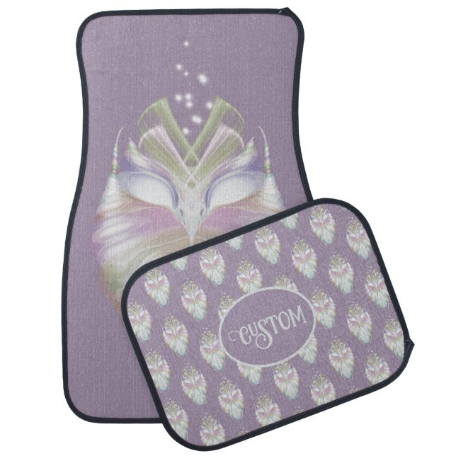 Pastel Purple Oracle Owl Car Floor Mat (Set)