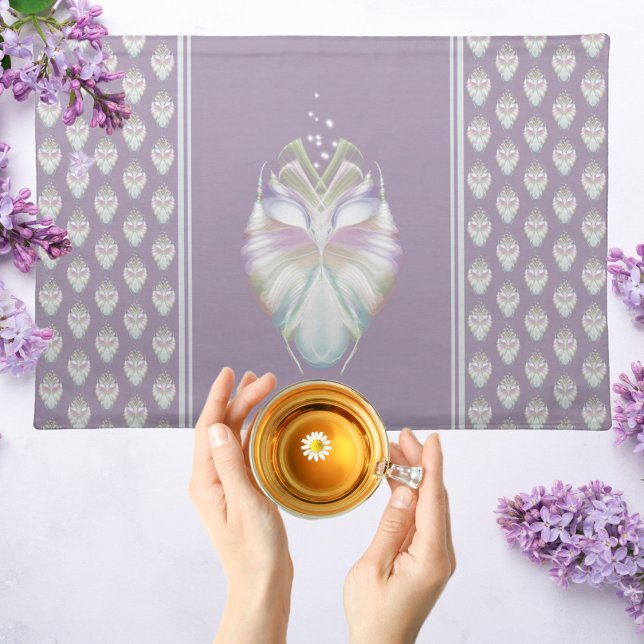 Pastel Purple Oracle Owl Cloth Placemat (Creator Uploaded)