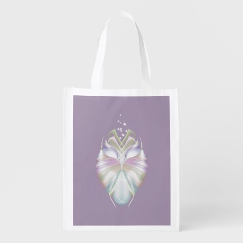 Pastel Purple Oracle Owl Grocery Bag