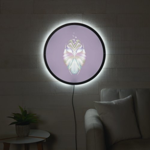 Pastel Purple Oracle Owl LED Sign