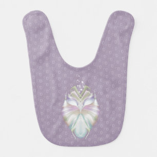 Pastel Purple Oracle Owl Monogram Baby Bib