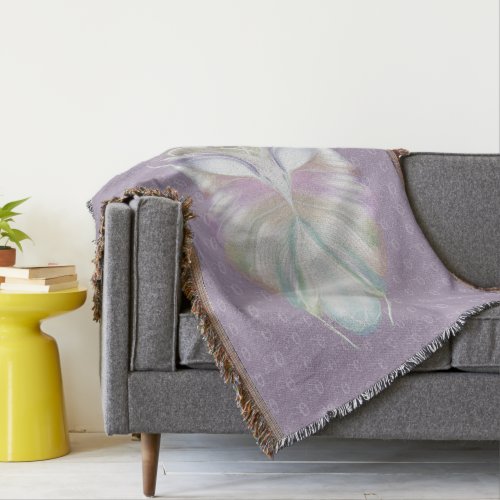 Pastel Purple Oracle Owl Monogram Throw Blanket