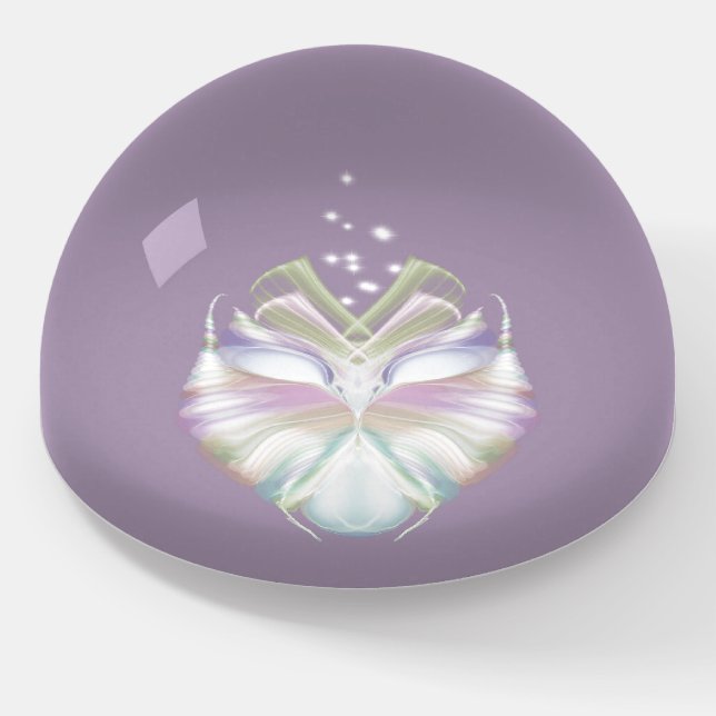 Pastel Purple Oracle Owl Paperweight (Angled)
