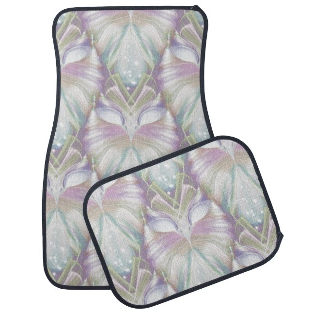 Pastel Purple Oracle Owl Pattern Car Floor Mat (Set)