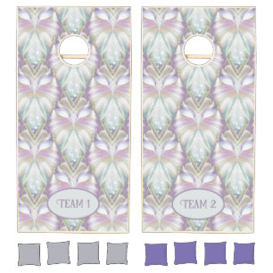 Pastel Purple Oracle Owl Pattern Cornhole Set
