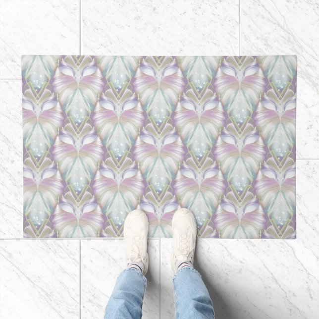Pastel Purple Oracle Owl Pattern Doormat (Indoor)